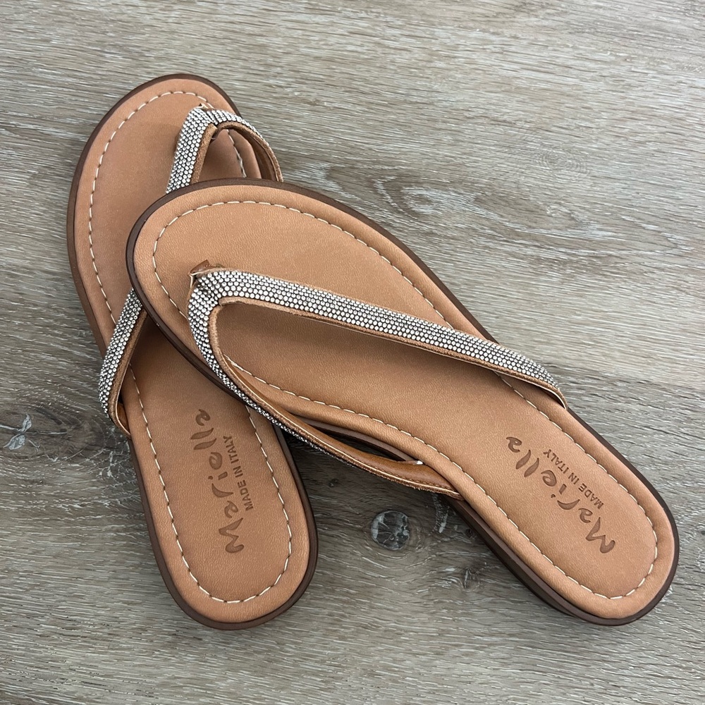 Mariella Sparkly Flip Flop Sandals